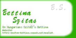 bettina szitas business card